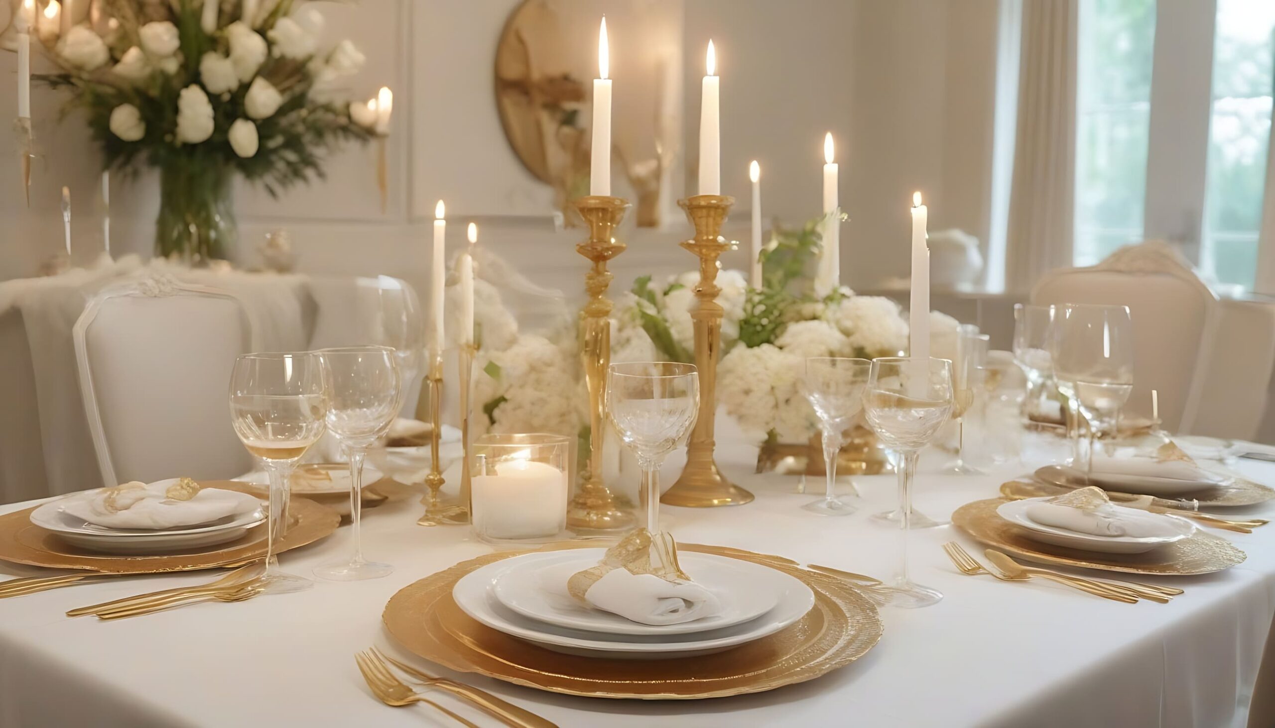 DIY Gold and White Table Decor