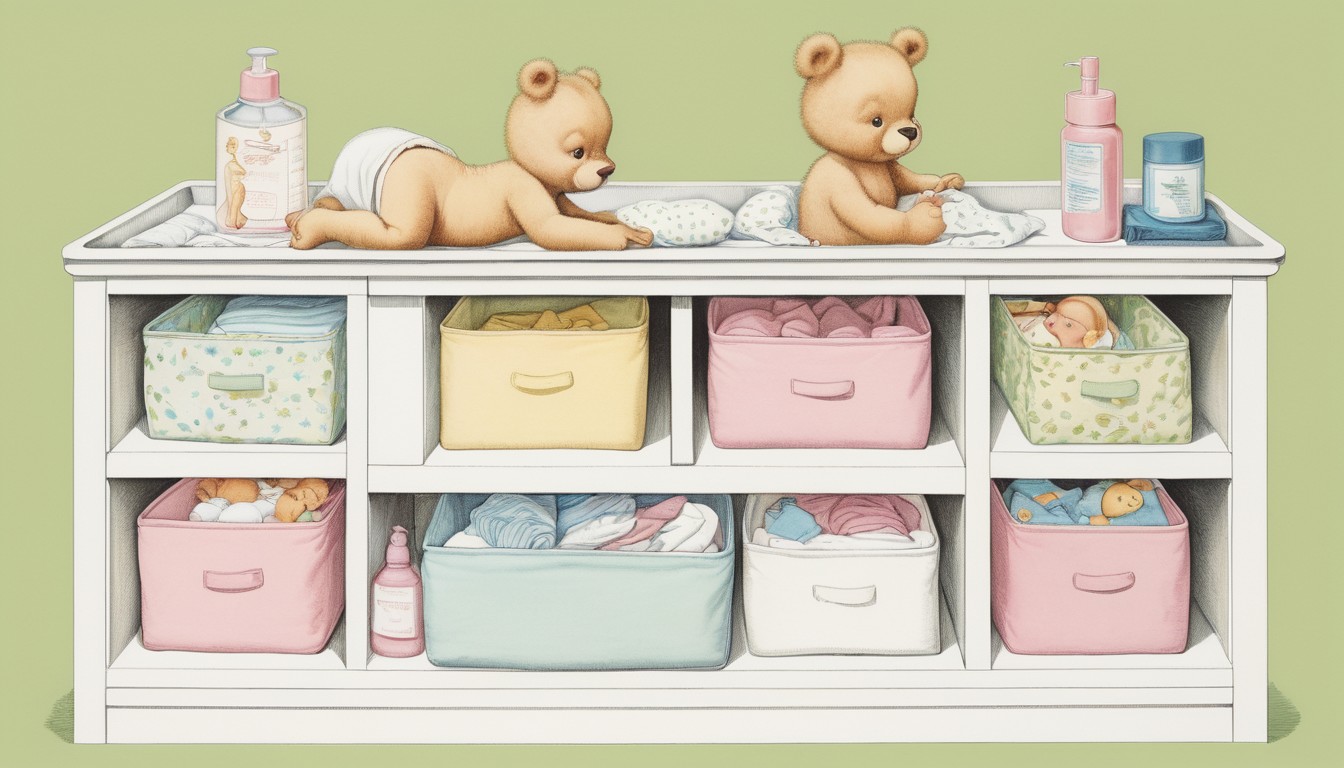 how to organize baby dresser changing table