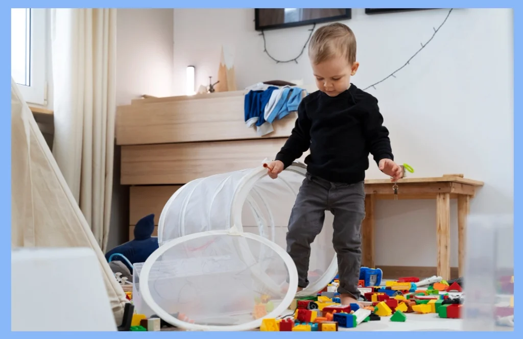 Decluttering toys in the living room