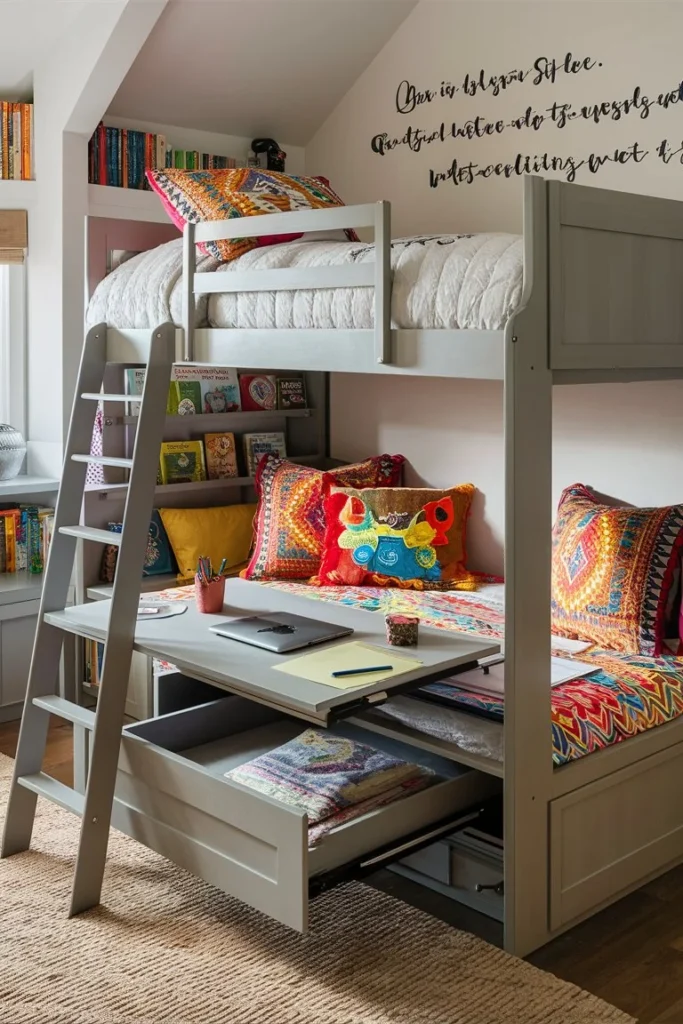 Loft Bed with Pull-Out Desk