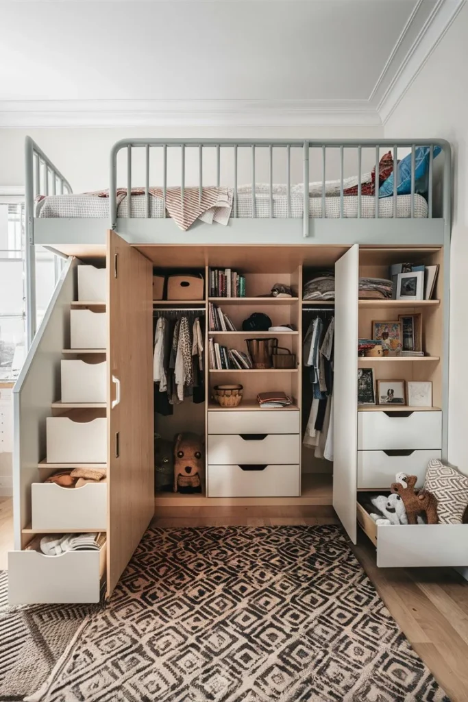 Loft Bed with Storage Galore